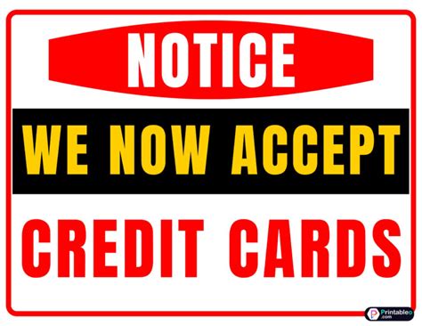 20 We Accept Credit Cards Signs Free Printable Pdfs