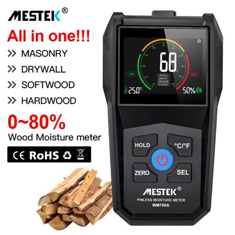 Non Contact Pinless Wood Moisture Meter Brick Dry Wall Wood Humidity