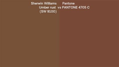 Sherwin Williams Umber Rust SW 9100 Vs Pantone 4705 C Side By Side