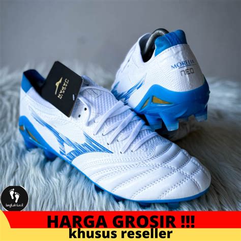 Jual Sepatu Bola Mizuno Morelia Neo Beta Mugen Pack White Blue Fg