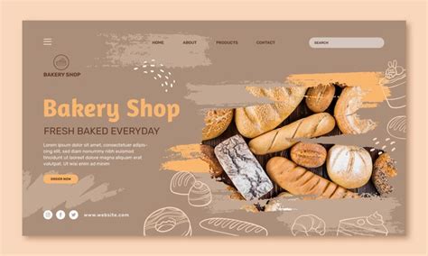 Free Vector Hand Drawn Texture Bakery Landing Page