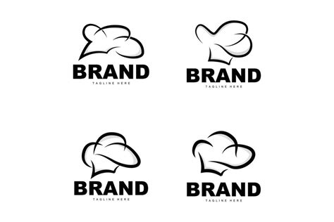 Chef Hat Logo, Cooking Vector Hand Made Chef Hat Collection, Product Branding Design 25444025 ...