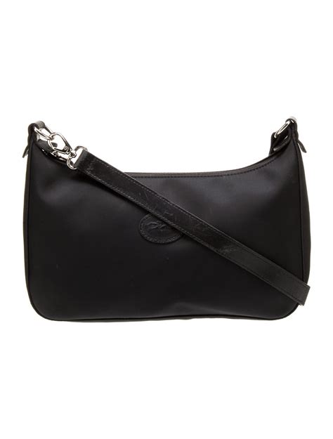 Longchamp Solid Leather Shoulder Bag - Black Shoulder Bags, Handbags ...