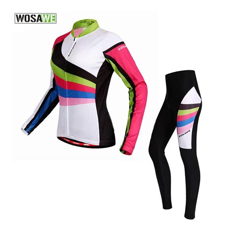 WOSAWE Cycling Sets Women Cycling Jersey Gel Pad Bike Clothing Cycling