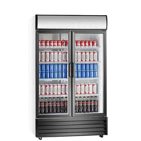 Customized Commercial Supermarket Vertical Glass Door Cooler Beverage Display Refrigerator