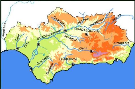 Mapa Rios Andalucia