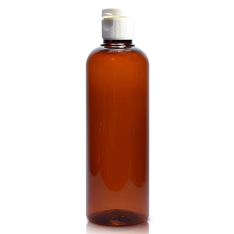 Ml Amber Plastic Bottle With Flip Top Cap Ideon Packaging