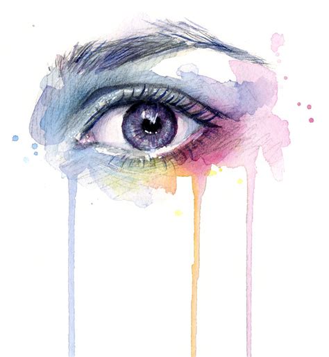 Colorful Eye Dripping Rainbow Art Print By Olechka Kunstmalerei