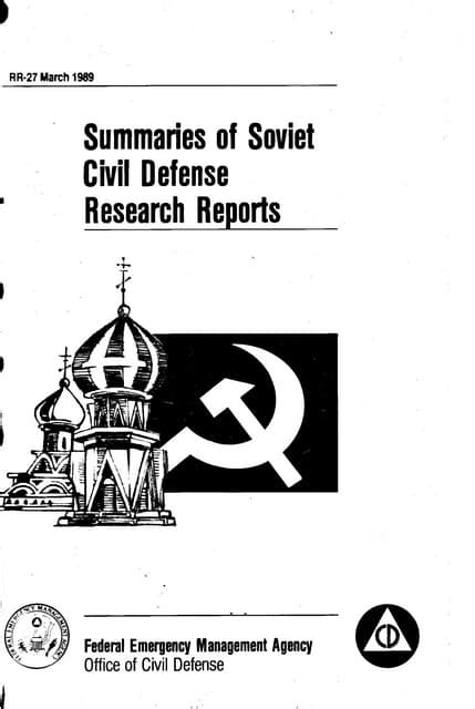 Summaries Of Soviet Civil Defense Research Reports Fema Rr 27 Pdf