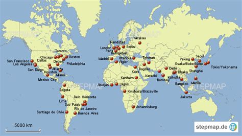 Stepmap St Dte Der Welt Landkarte F R Welt