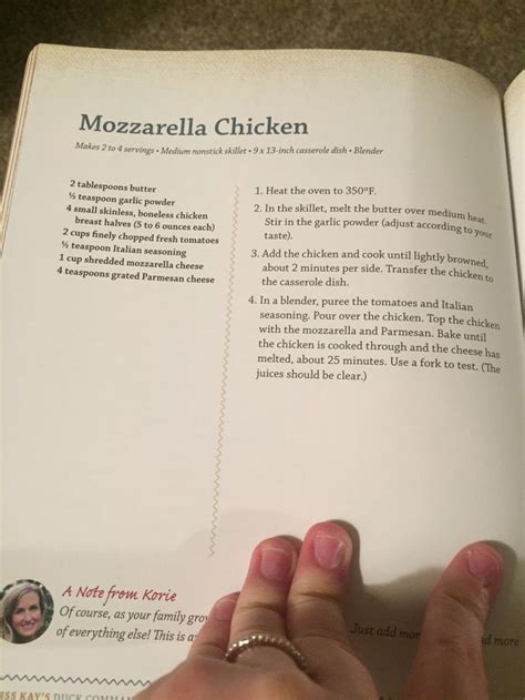 Mozzarella Chicken Miss Kays Duck Kitchen From Mom Kay Robertson