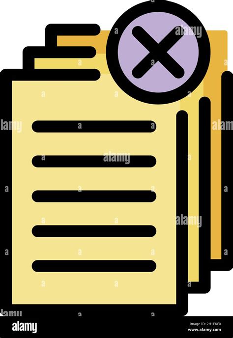 Request papers icon. Outline request papers vector icon color flat ...