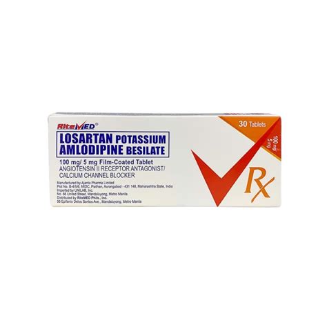 Ritemed Ritemed Losar Amlo Ritemed 100 5mg 1 Tablet [prescription Required] Watsons Philippines