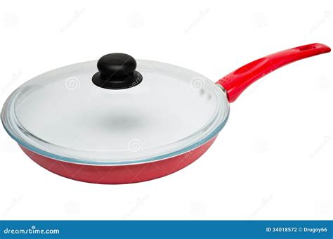 Frying Pan with Ceramic Coating and Glass Lid Stock Photo - Image of ...