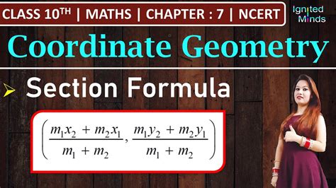 Class Th Maths Section Formula Chapter Coordinate Geometry