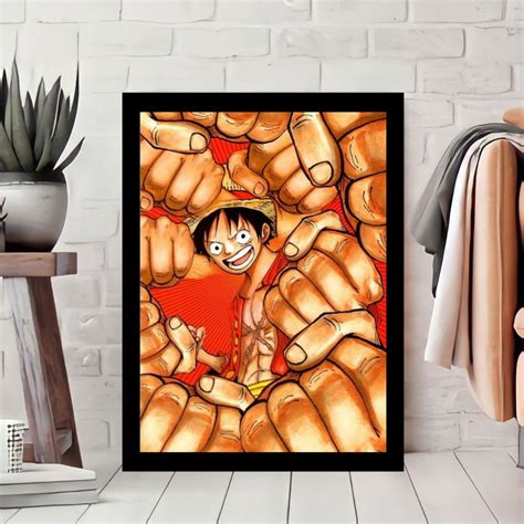 Quadro Decorativo Luffy One Piece Moldura E Vidro Elo