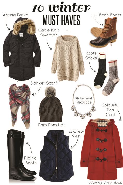 PeachyLife | Winter clothes list for women, Winter clothing guide ...