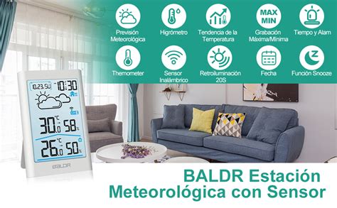 Baldr Estaci N Meteorol Gica Inal Mbrica Con Sensor Interior Y Exterior