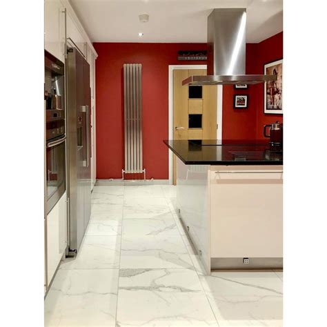 Carrara White Matt Marble Porcelain Floor Tile 605x605