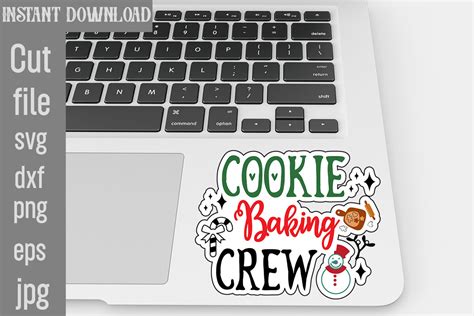 Cookie Baking Crew SVG Cut File Christmas Stickers SVG Cut File Bundl