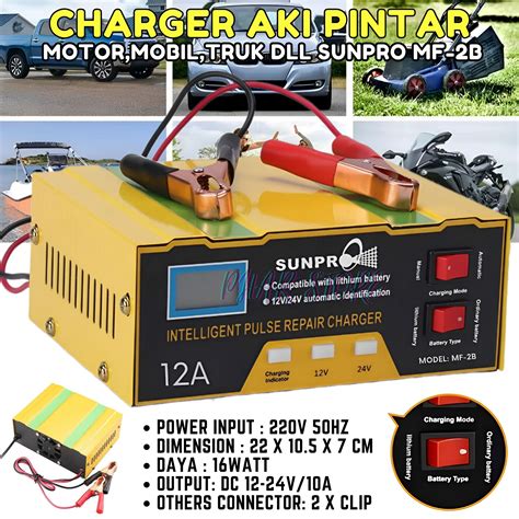 Alat Charger Aki Mobil Dan Motor V V A Sunpro Mf B Cas Aki