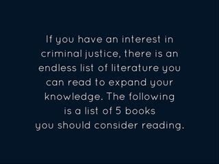 Top 5 Criminal Justice Books