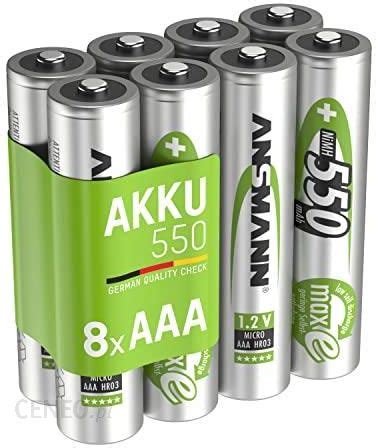 ANSMANN AKUMULATOR AAA 550 MAH NIMH 1 2 V 8 SZTUK BATERIE MICRO AAA