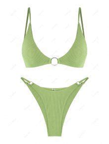 ZAFUL Ribbed O Ring String Bikini Swimsuit In PISTACHIO GREEN ZAFUL 2024