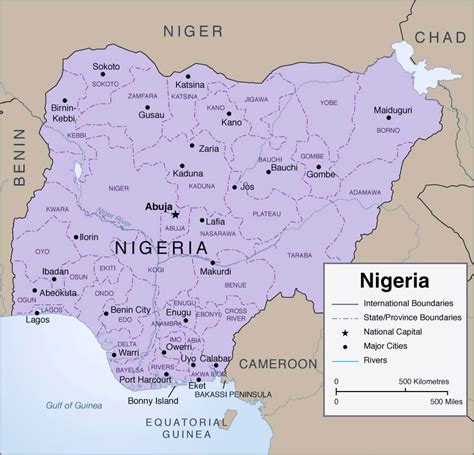 Detailed administrative map of Nigeria with cities | Vidiani.com | Maps ...