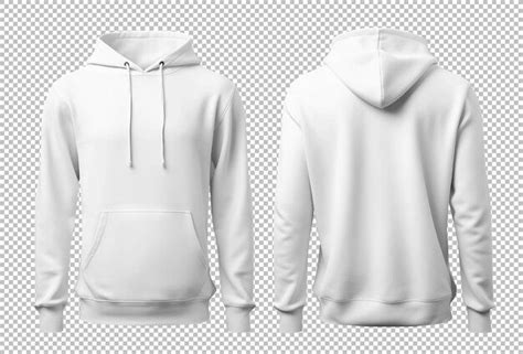 Free Psd White Hooded Sweatshirt Seen From The Front And Back