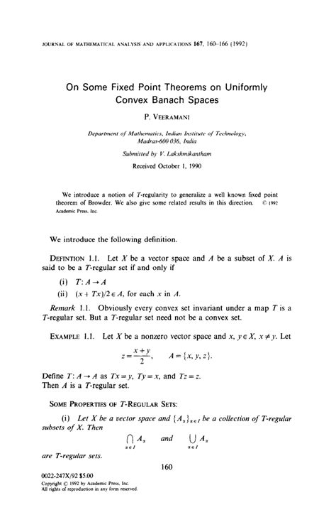 PDF On Some Fixed Point Theorems On Uniformly Convex Banach Spaces