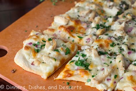 Roasted Garlic Chicken And White Herb Pizza By Dinners Dishes And