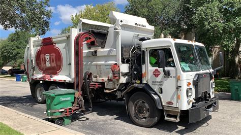 City Of San Antonio Peterbilt Mcneilus Zr Garbage Trucks Youtube