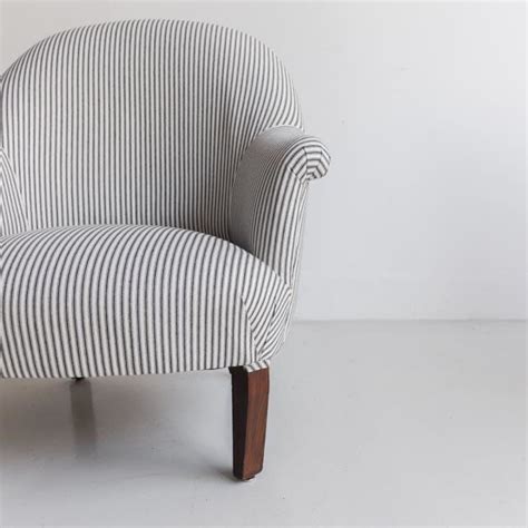 Vintage Ticking Stripe Arm Chair Striped Chair Armchair Ticking Stripe