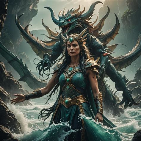 Tiamat Primordial Goddess Of Salt Water And Chaos Ai Generated