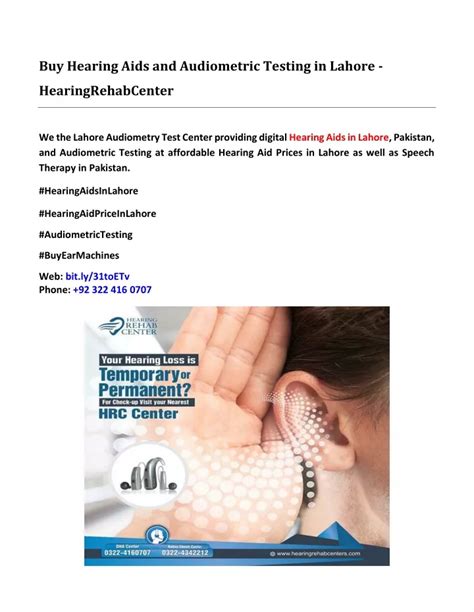 Ppt Buy Hearing Aids And Audiometric Testing In Lahore