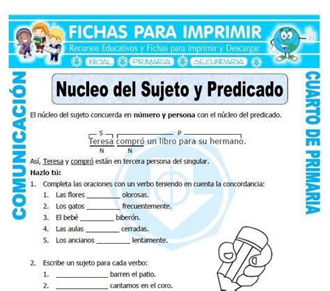 Ejercicio De Sujeto Y Predicado Para Quinto De Primaria Images