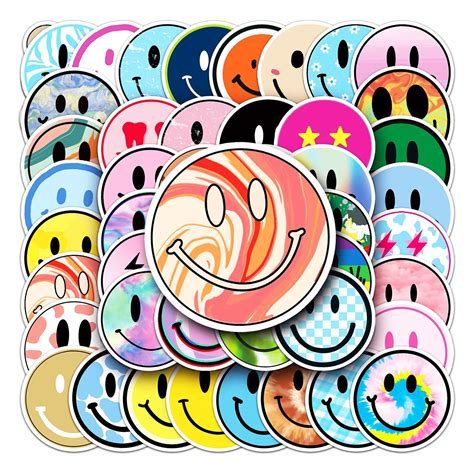 Smile Face Stickers Pack Emoji Decal Vinyl Decal Stickers Etsy Australia