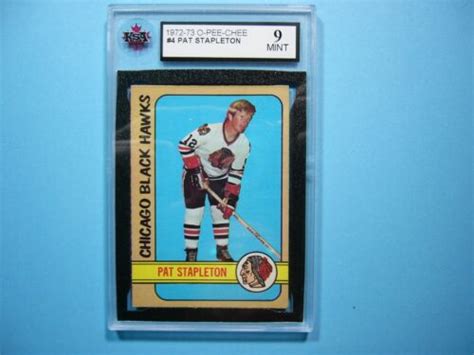 1972 73 O PEE CHEE NHL HOCKEY CARD 4 PAT STAPLETON KSA 9 MINT SHARP