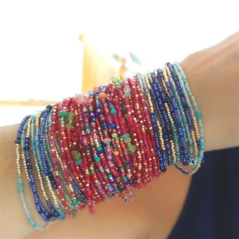 Fiesta Long Seed Bead Wrap Bracelet On Stretch Cord Best Seller Etsy