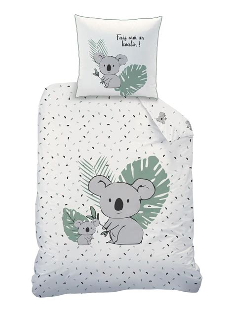 Parure De Lit Imprim E Coton Koalas Beige Clair Kiabi