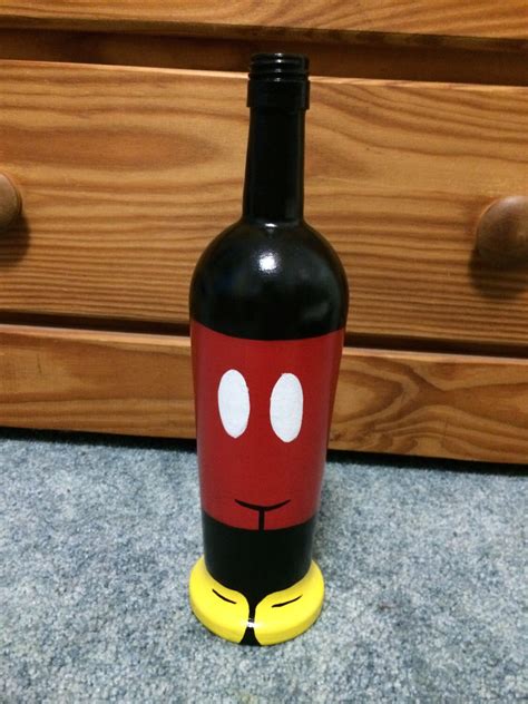 Mickey Mouse Themed Wine Bottle By Apricitee On Etsy