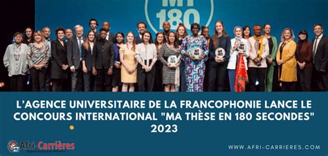 Lagence Universitaire De La Francophonie Lance Le Concours