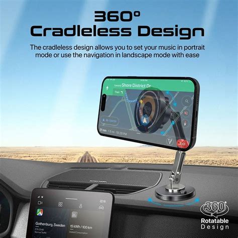 Promate Securegrip 360° Cradleless Wireless Car Charger 15w Magsafe