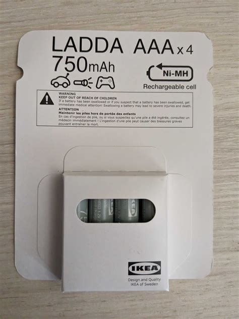 Аккумуляторы AAA 750 мАч 4шт IKEA LADDA 905 098 19 Япония 230 грн