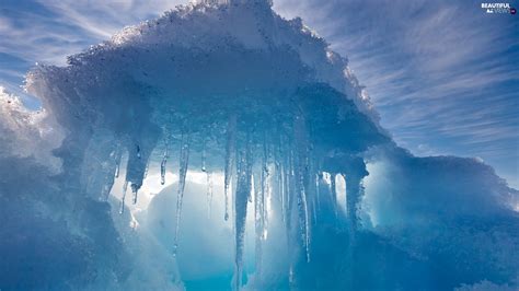 Glacier Sky Azure Icicle Beautiful Views Wallpapers 1920x1080