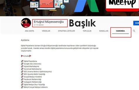 Kişisel Markalaşma için Youtube Kanalı Nasıl Olmalı Ertuğrul