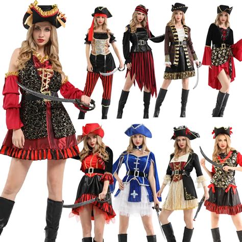 Costumes de Cosplay de Pirates des Caraïbes avec Chapeau Tenue de