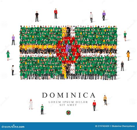 Dominica People Icon Map. Stylized Vector Silhouette Of Dominica ...