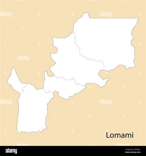 High Quality Map Of Lomami Is A Region Of Dr Congo With Borders Of The Districts Stock Vector